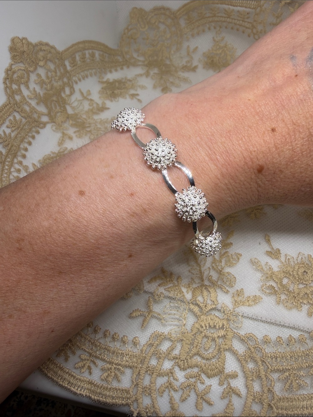 925 Sterling Silver Celestial Starburst open Cuff Adjustable Bracelet